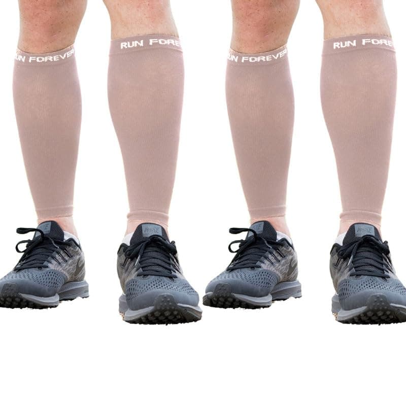 Run Forever - Calf Compression Sleeves for Men and Women, Compression Leg Sleeve, Footless Compression Socks for Runners, 2 Pack Nude, X-Large, Nude 2 Pack, Extra Grande