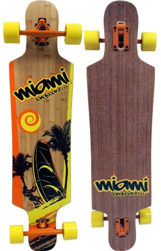 Miami I-Core V-Lam Bamboo Drop Through Fiber Flex Complete Longboard Skateboard