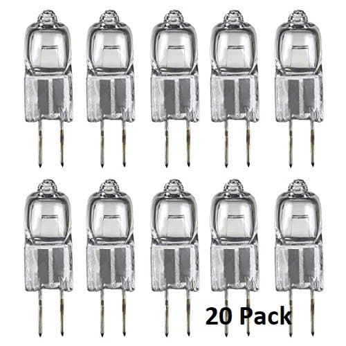 Classic Light BulbJC Shape Halogen Light Bulbs - 20 Watt 12V Low Voltage Halogen Lamp, Bi Pin Base, Dimmable, For RV, Deck Lights, Landscape Lighting, Maximum Light Fixture Support - Pack of 20