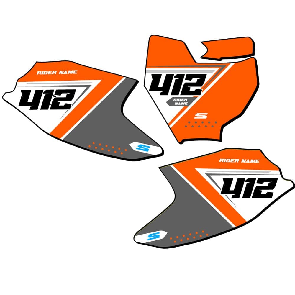 2023 SX-E3 SG65 Custom MX Number Plates Senge Graphics Kit Compatible with KTM