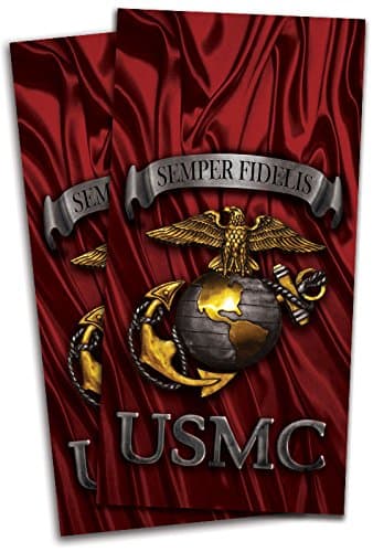 USMC Marine Cornhole Bag Toss Wraps Set - 3M High Gloss Vinyl with Air Release - Laminated - 24x48 - Set of 2