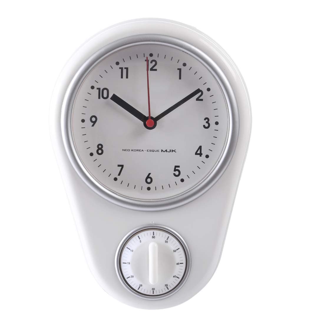 Riva776Yale Retro Kitchen Wall Clock with Timer White