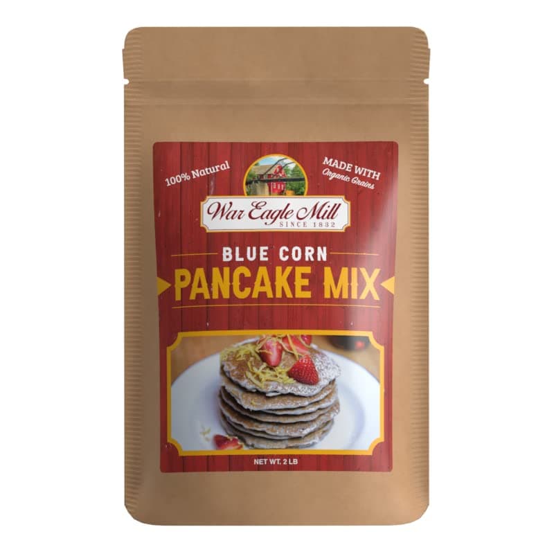 War Eagle Mill Blue Cornmeal Pancake Mix, 100% natural, made with stone-stone, organic and non-GMO blue corn - in a resealable bag (2 lbs)