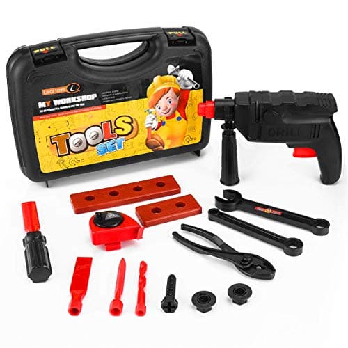 Durable Kids Tool Set with Cordless Drill, Toolbox Birthday Gift toys for Boys & girls