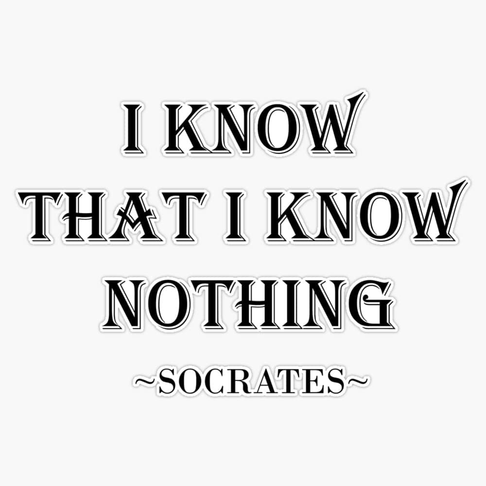 I Know That I Know Nothing By Socrates Bumper Sticker Vinyl Decal 5"