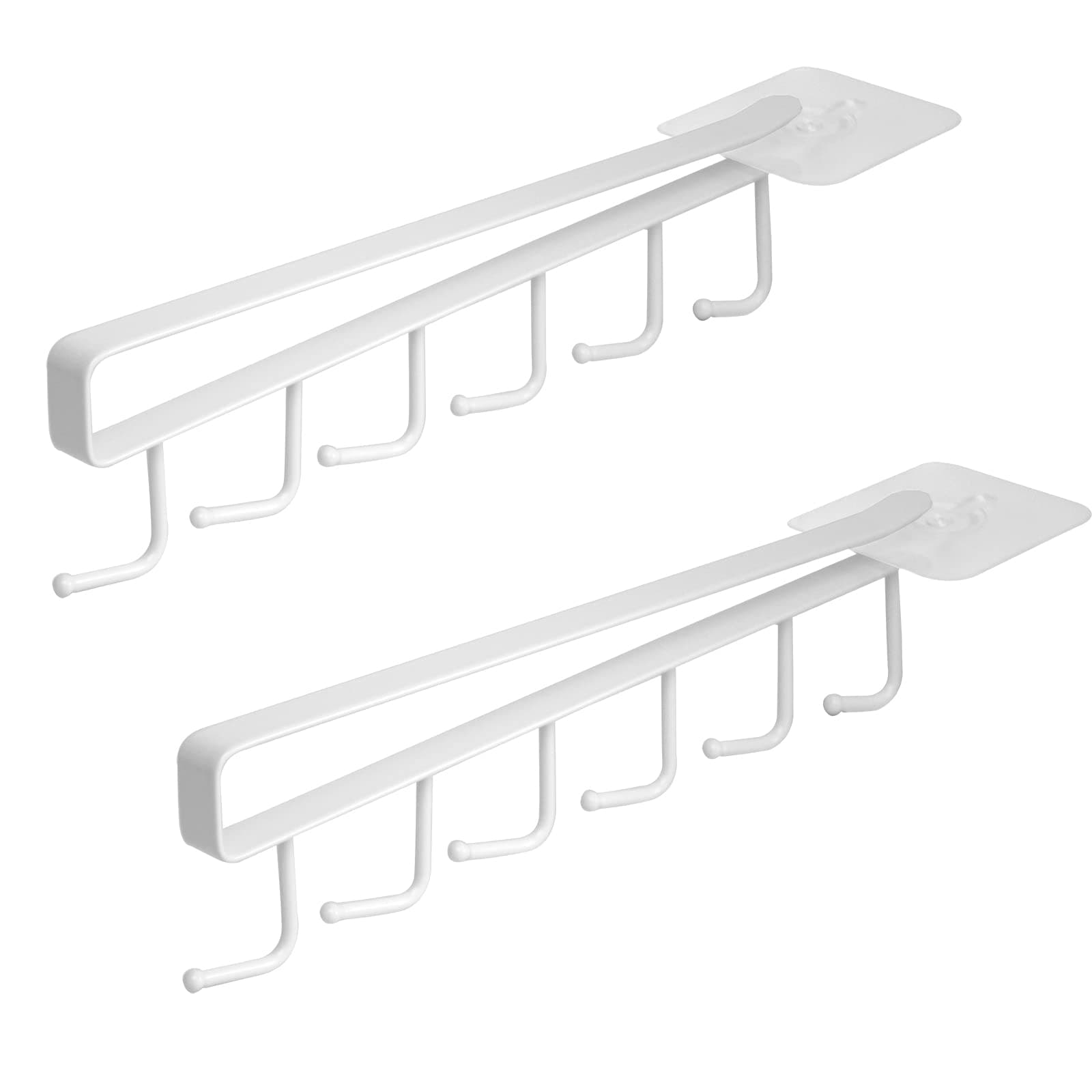 Cymax 2pcs Strong Adhesive Cup Holder Under Cabinet with 2 Pack Adhesive Screws for Kitchen, Fit for 1 Inch Thickness Shelf or Less