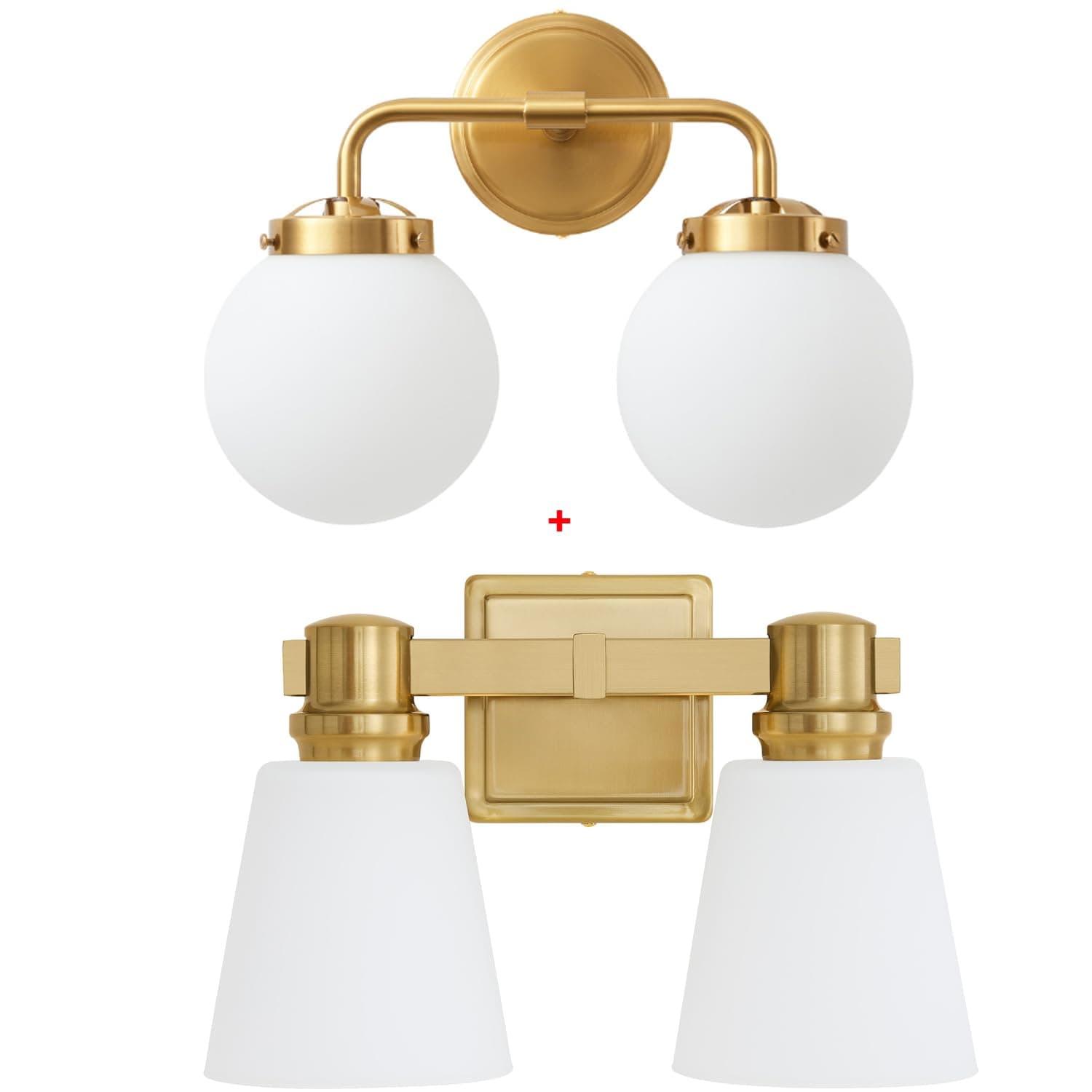 Gold Bathroom Light Fixtures 2-Light