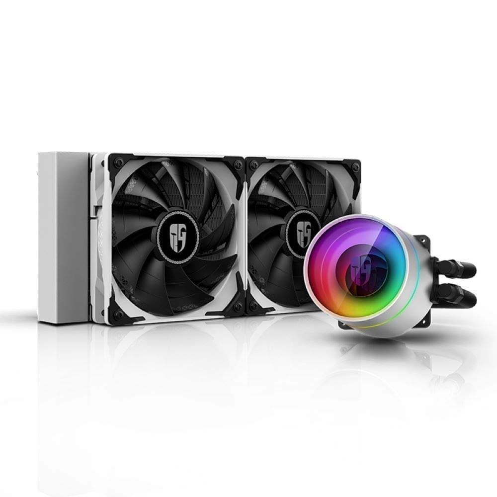 Deep Cool Castle 240Ex Wh, ADDRessable RGB Aio Liquid Cpu Cooler, Anti-Leak Technology Inside, Cable Controller And 5V Add 3-Pin Motherboard Control, Tr4/Am4 Supported, 3-Year Warranty