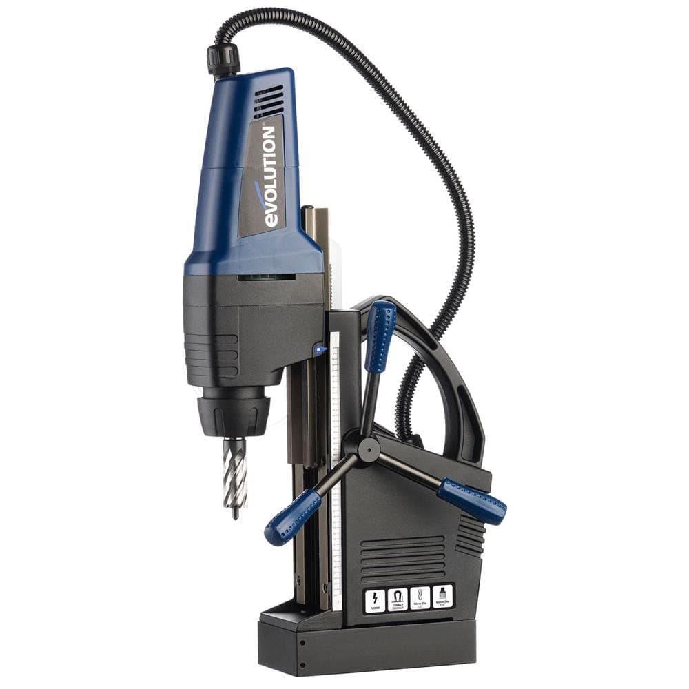 Evolution Power Tools EVOMAG42 Magnetic Drill Industrial Steel Mag Drill | Heavy-duty Fabrication, Strong Magnetic Adhesion, Integrated Coolant System, Includes Carry Case | 42 mm 1200 W Motor (240 V)