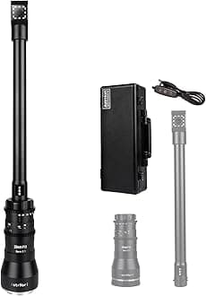 AstrHori 28mm F13 Probe Lens Full Frame 2X Macro Manual Focus Ultra Long Lens 90° Free Switching Special Macro Lens Built-in Ring Light for Canon EF Mount Series SLR Cameras