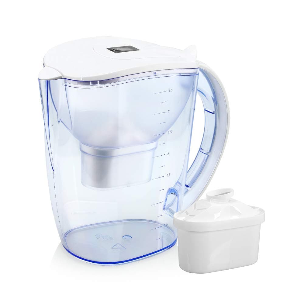 Wellblue Alkaline Water Filter Pitcher With LED Indicator Plus 2xPremium 6 Stages Filter -3.5L Capacity - Removes Chlorine And Contaminants-Increase pH 9.5+, Make Fresh And Heathy Water Anytime!!!