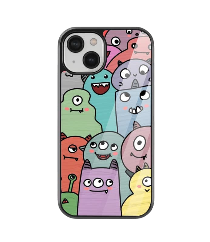Monsters Digital Art Printed 2D Glass Finish Premium Apple iPhone 12 Cover