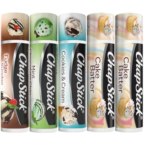 Lip Care Bundle – Ice Cream Classics + Cake Batter Lip Balm, 0.15 Oz Ea (5 Piece Set)
