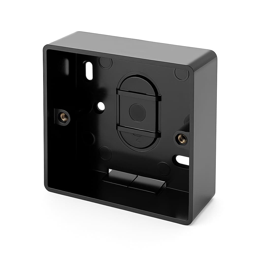 Black Surface Mounted Pattress Box - Single/Double, Stylish and Durable Box for Mounting Electrical Devices, BS 5733 Compliant (1 Gang (Single))