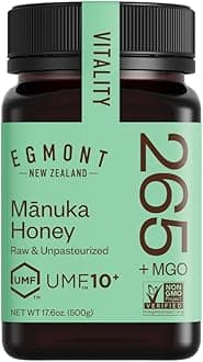 Egmont Honey Manuka Honey MGO 265+ UMF 10+ 500g | NON-GMO, Kosher, Recycled plastic jar, Traceable 100% Pure & Raw Authentic New Zealand Honey