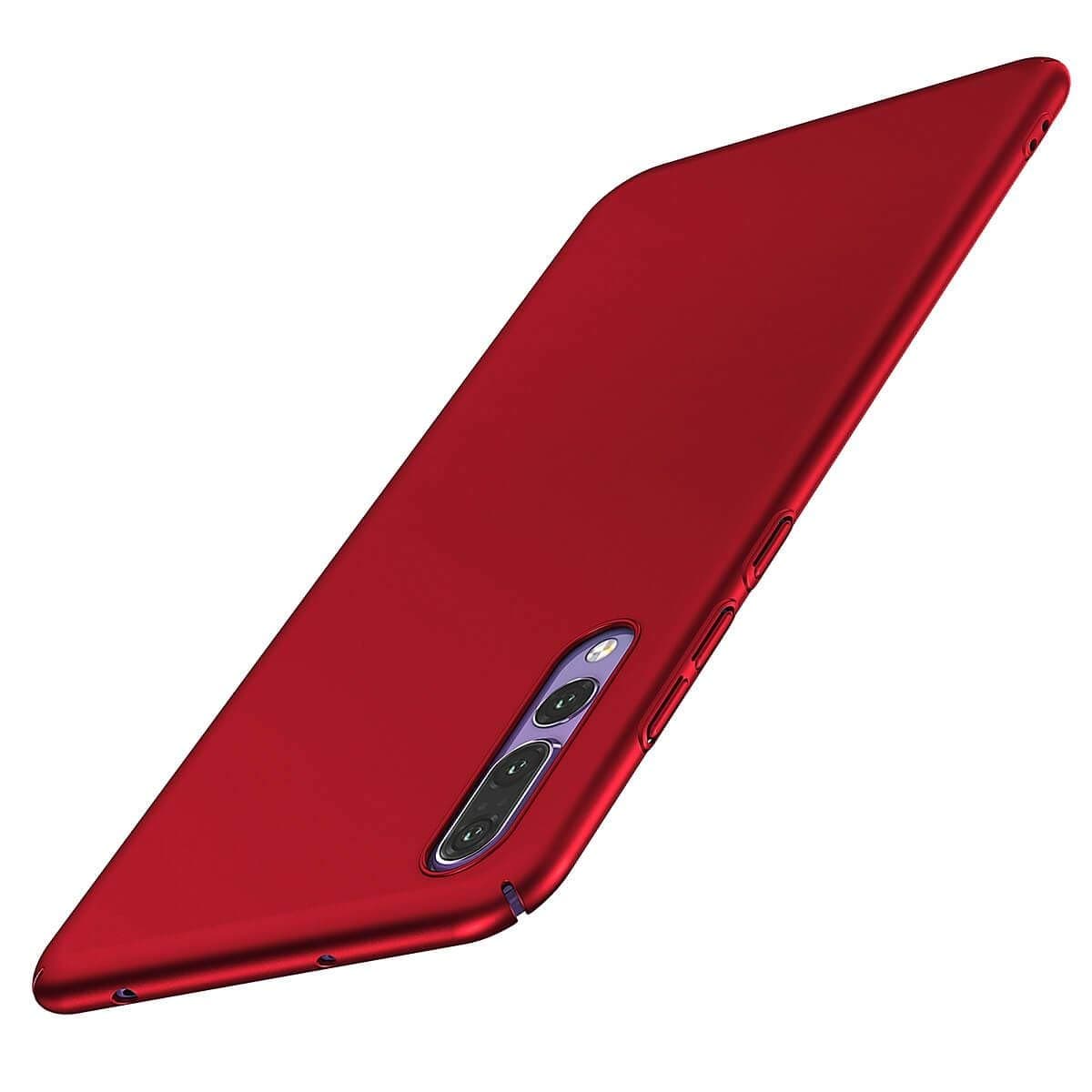 FinestBazaar For Huawei P20 Pro Case, Ultra-Thin Slim Fullly Protective Matte [ Anti-Scratch ] and [ Anti-Fingerprint ] Resistant Cover For [ For Huawei P20 Pro ] [ Red ] + Free Film Screen Protector