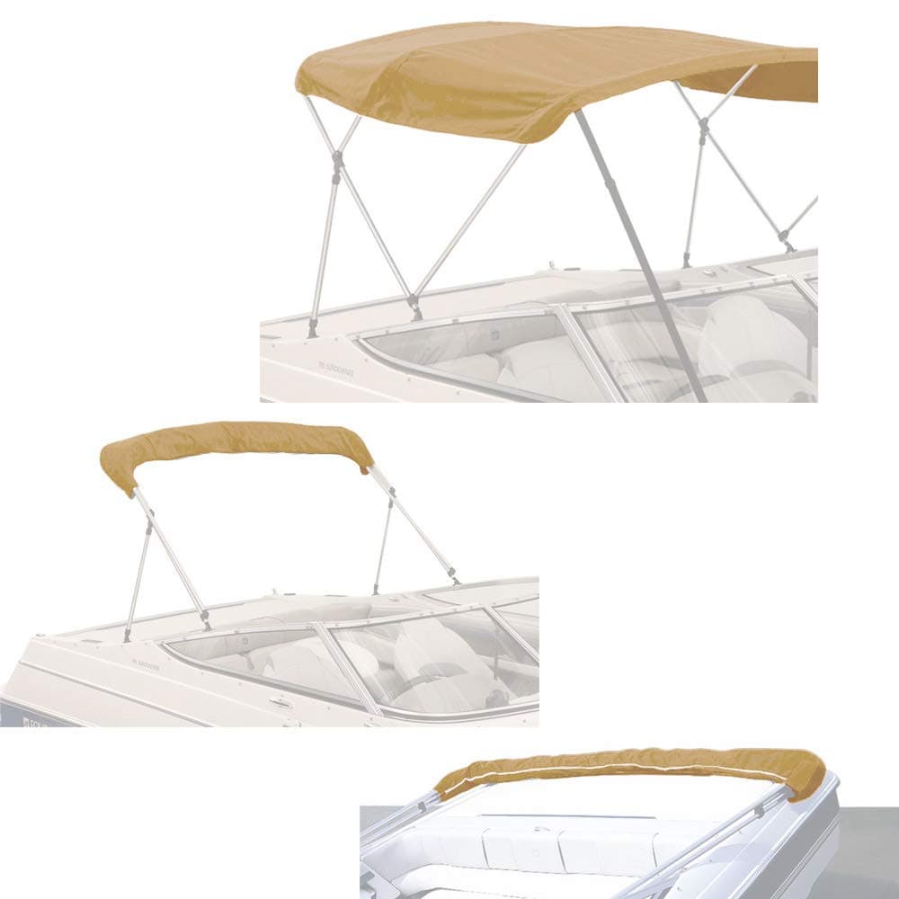 SavvyCraft 4 Bow Bimini Replacement Top Canvas Cover 4 Bow 96" L 54"-60" W Beige Color