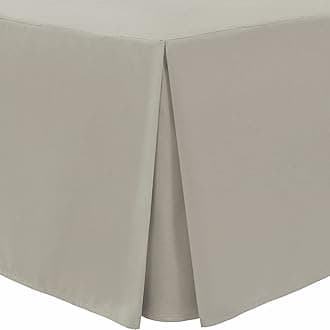 Linen Home Box Pleated Base Valance Sheet Double Bed Skirt Platform Valance Sheets, Microfiber Soft Brushed Easy Care Non Iron (Double, Linen)