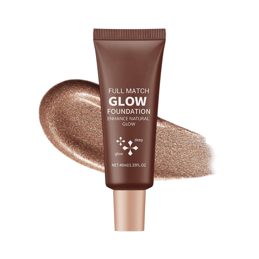 Full Match Glow Foundation, Enhance Foundation Natural Glow, Professional Coverage for a Flawless Look (Deep, Large)