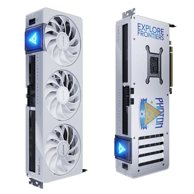 GUNNIR Intel Arc B580 Photon 12G White Graphics Card,2850 Mhz Video Card,12GB 192-bit GDDR6,PCIE4.0,1 HDMI2.1,3 DP2.1,3 Fans,TBP 220W