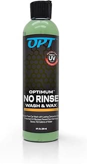 Optimum No Rinse Wash and Wax – Rinseless Car Wash Formulated with Carnauba Wax with UV Protection - For Cars, RVs, Trucks, Motorcycles and more (8 oz.)