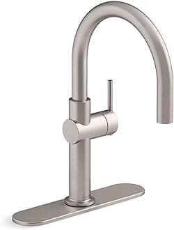 KOHLER 22975-VS Crue Bar Faucet, Kitchen Faucets for Sink, Wet Bar Prep Sink, Vibrant Stainless