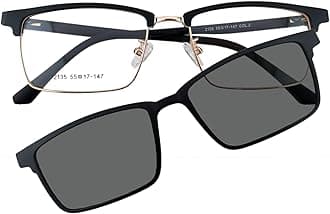 Circleperson magnet Eyeglasses 2 in 1 Polarized Clip on Sunglasses for Men Women Rectangle