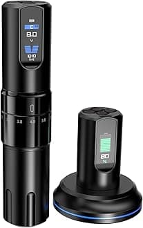 OG Dark Knight Rotary Tattoo Gun Machine with Adjustable Stroke,Wireless Tattoo Pen Machine with 2000mAh,Tattoo Machine Power LED Display Tattoo Equipment Supply for Professional Tattoo Artists