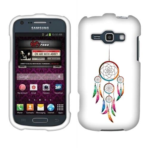 Fincibo (TM) Premium Hard Plastic Snap On Protector Cover Case Front And Back For Samsung Galaxy Ring M840 Prevail 2 - Dream Catcher