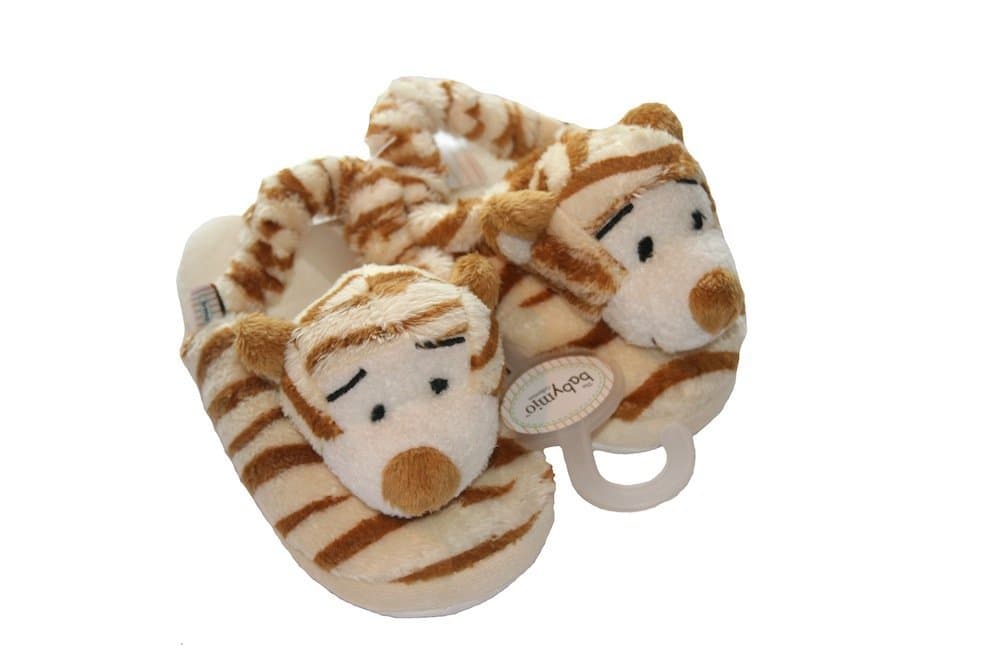 Plush Tiger Print Baby Slippers