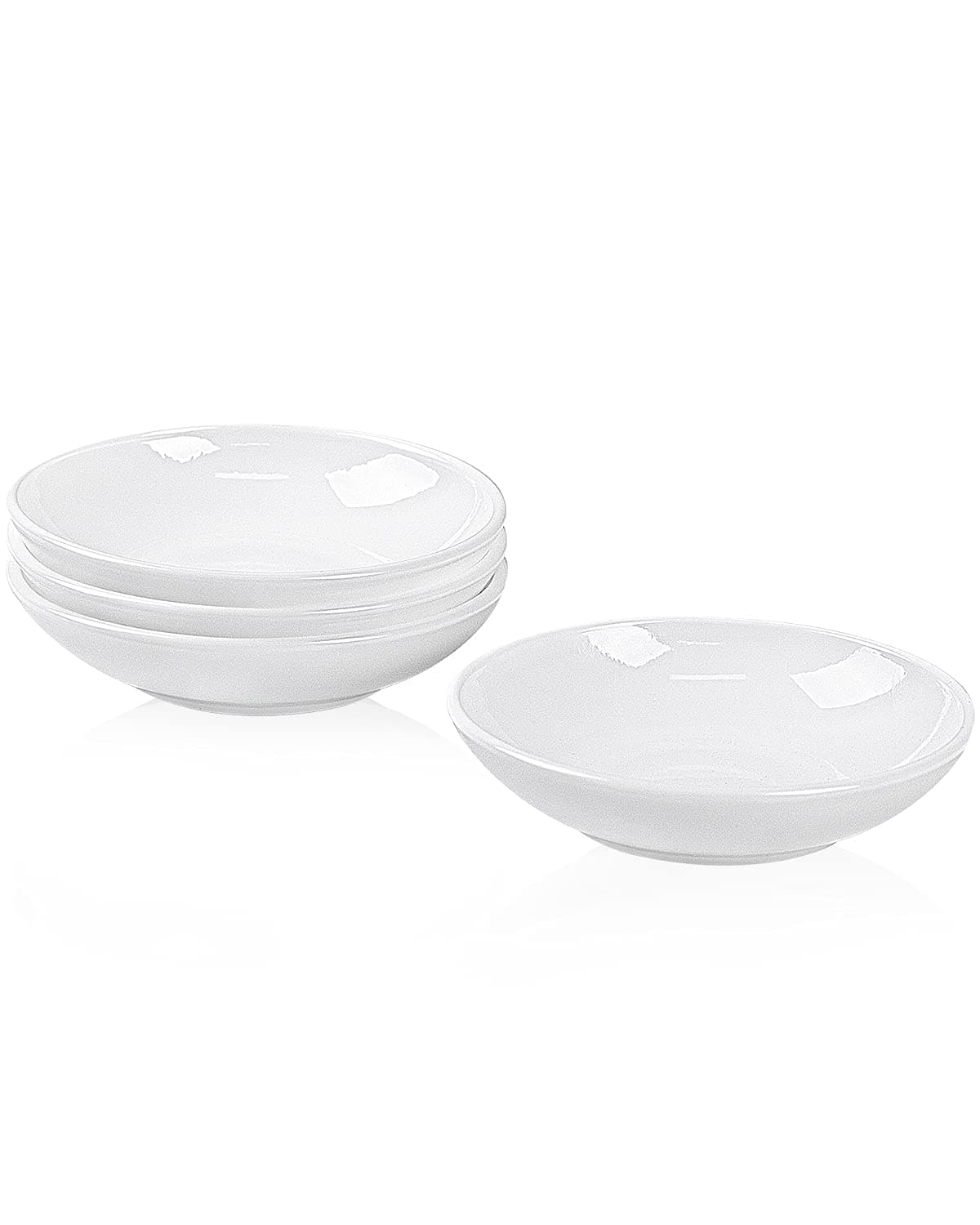 Delling 3.5 Oz Ceramic Dip/Dipping Bowls Set - White Dipping Soy Sauce Bowl/Dishes Small Bowls-Side Dish for Sushi Tomato Sauce, Soy, BBQ-Chip and Serving Bowl Set - Set of 4 (White)