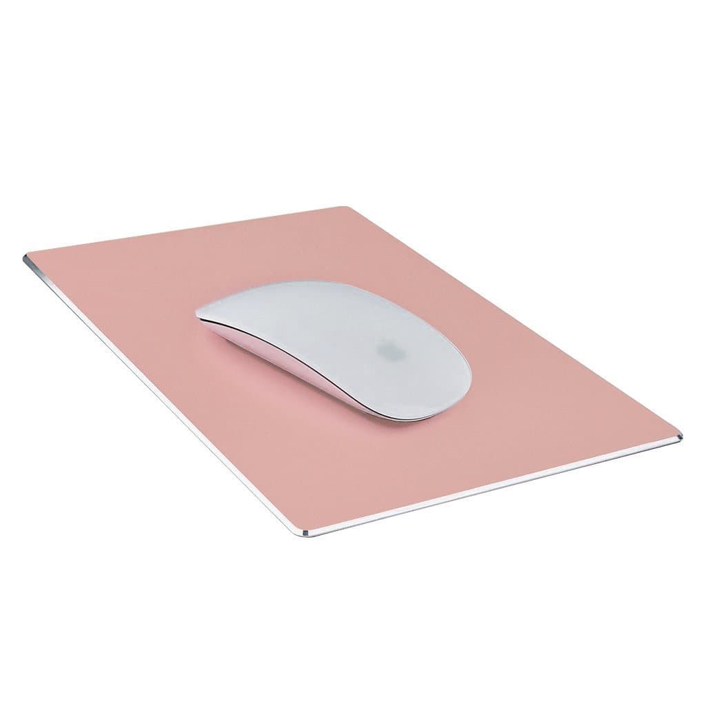 Gaming mouse pad, aluminium mouse pad, non-slip rubber base and micro-sandblasted waterproof surface, fast and accurate movements. pink Rose-Gold 233x150mm