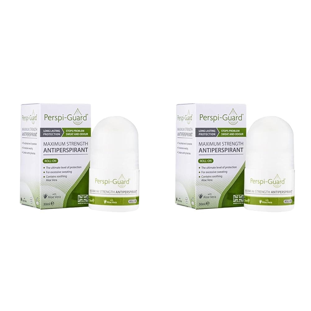 Perspi-Guard Maximum Strength Antiperspirant Roll-On, Strong Deodorant for Excessive Sweating & Hyperhidrosis Treatment, Lasts up to 5 Days - Unscented (30ml) (Pack of 2)