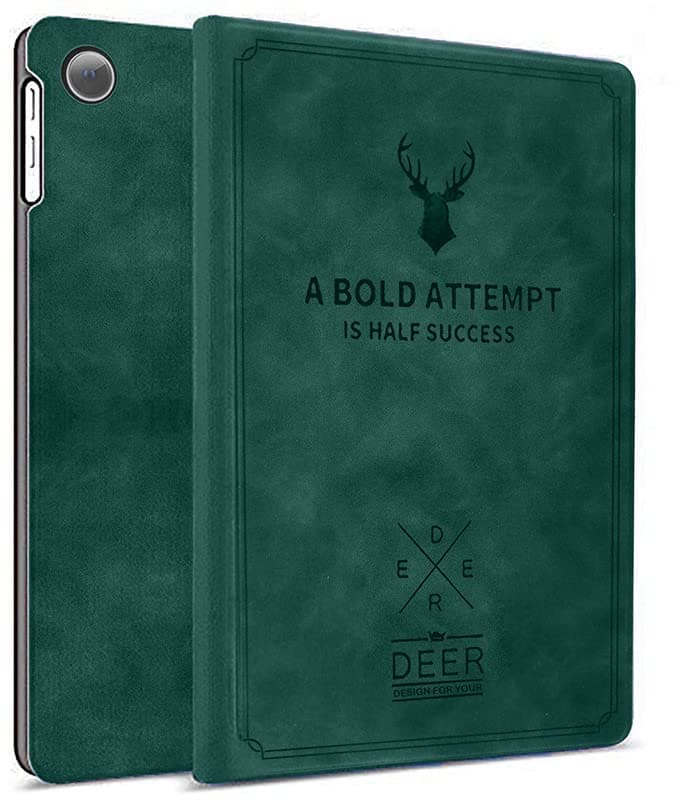 Robustrion Deer Pattern Flip Stand Case Cover for Samsung Galaxy Tab A8 10.5 inch [SM-X200/X205/X207] 2022 - Dark Green