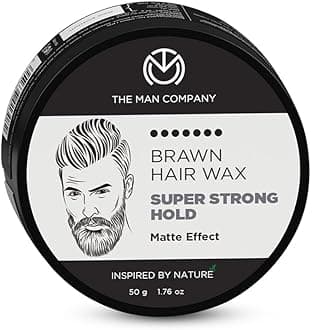 – The Man Company Brawn Extra Stronghold Hair Styling Pomade Wax for Men | Stylish Matte Finish with Volume | Non Sticky - 50gm