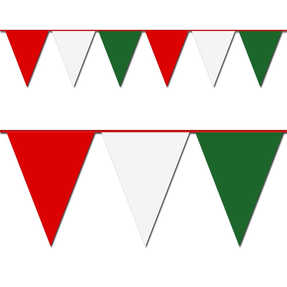 100' Red, White & Green Pennant Flag