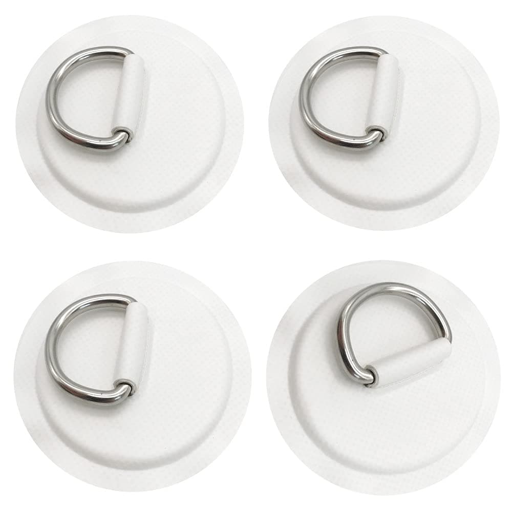 4 Pieces White Pad/Patch D Rings for PVC