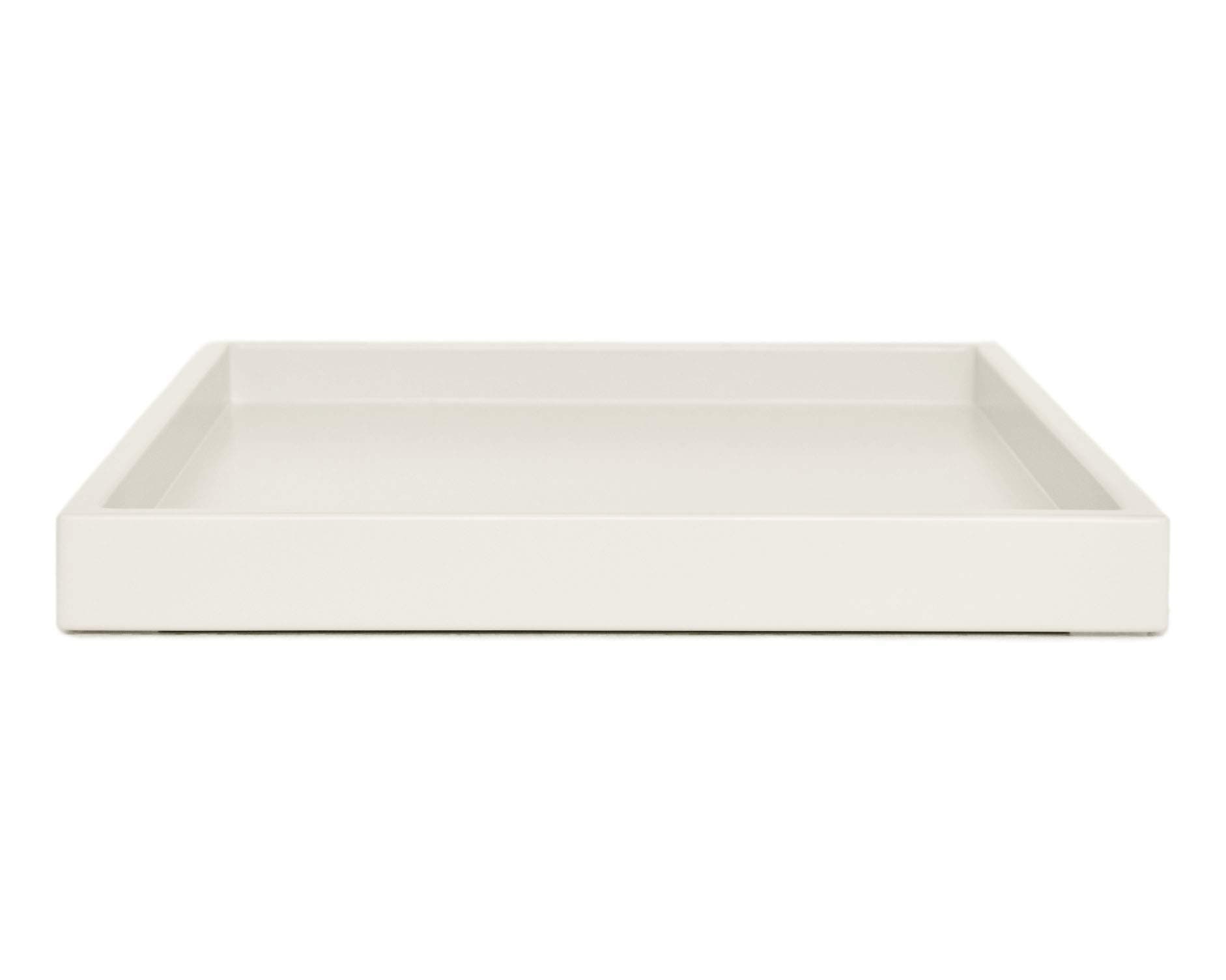 Cream Off White Coffee Table Ottoman Serving Tray without Handles Low Profile Shallow Decorative Butler Server Medium to Extra Large