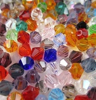 XinBoWen DIY 4mm 1000Pcs Bulk Faceted Bicone Crystal Glass Beads with Container Box Beads for Making Jewelry (Mixed Colors)