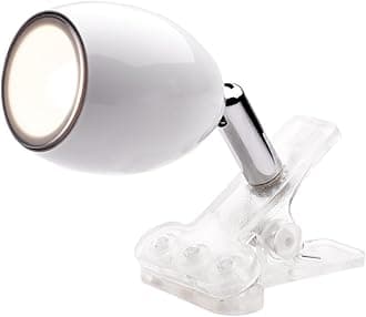 Newhouse Lighting NHCLP-JO-WH Joe LED Mini Clamp Lamp & Reading Spotlight Perfect for The Office, Study & Bedroom, White