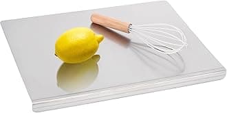 Stainless Steel Cutting Board for Kitchen – Large (40x30cm/15.7x11.8in) Non-Slip, Dishwasher Safe – Ideal for Meat, Vegetables, Fruits, Bread & Baking – Commercial & Home Use