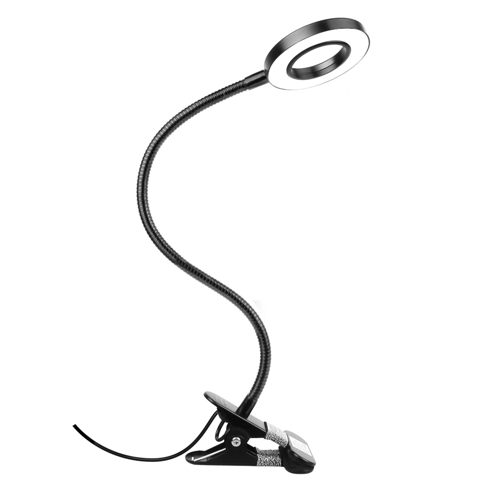 Desk Lamp Clip Light, 10 Dimmable Brightness 3 Light Modes Reading Light, Clamp Bedside Lamp for Painting, Craft, Study (Black)