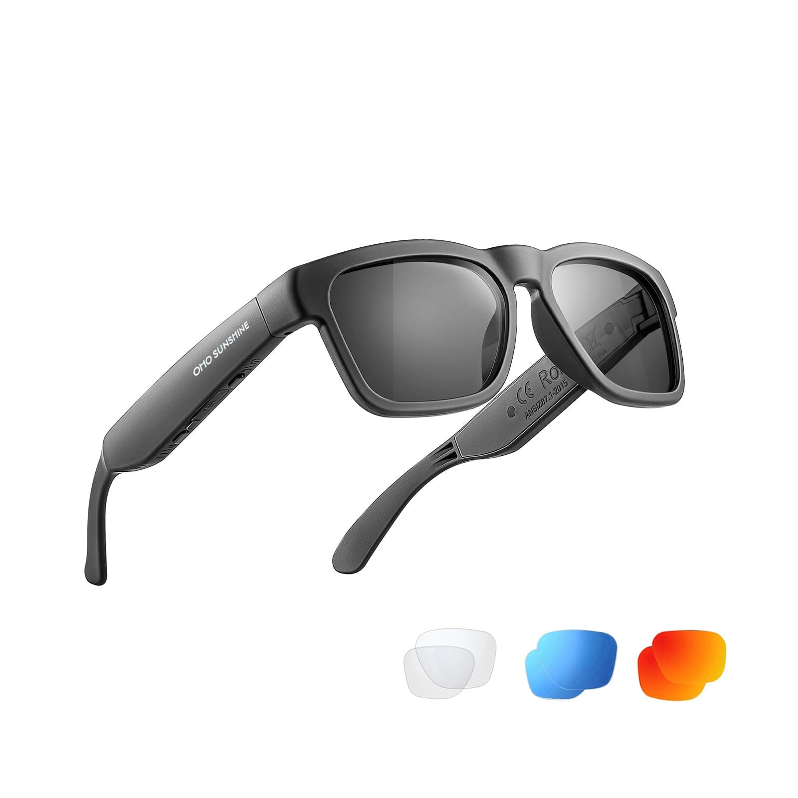 OhO Elite Smart Audio Glasses with Bluetooth Speaker,Voice Control and Open Ear,Listenning Music and Calls with Volumn UP and Down for Outdoor & Indoor