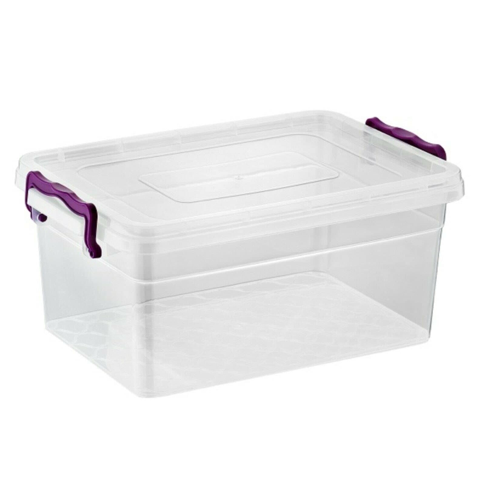CaseetoPlastic Storage Box Boxes Lid Handles Food Container Home Kitchen Office Box UK (30L)