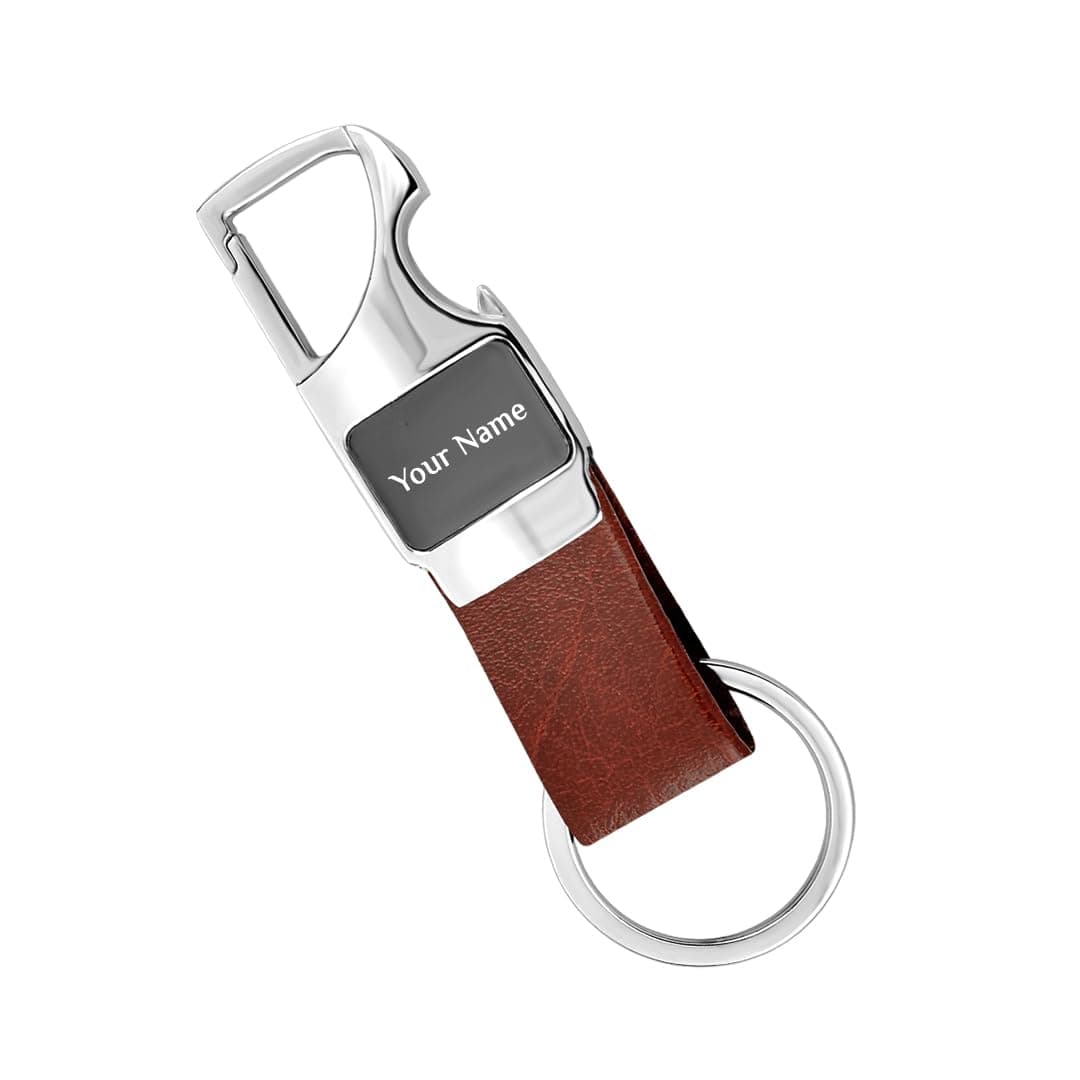 Sponsored Ad - Giftana Personalized Keychain with Name, Customized Opener Keychain for Home Door and Bike, Personalised Birthday Gifts for Men and Women,Customised Corporate Gift for Employee (Brown)
