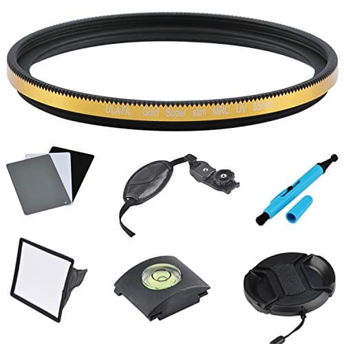 ULATA 55mm Super Slim MRC UV Filter Kit Camera Lens Protector For Sony A6300 A6000 A5100 A5000 A7R A7S A7 For Pentax For Canon For Nikon For Olympus DSLR Camera Gold