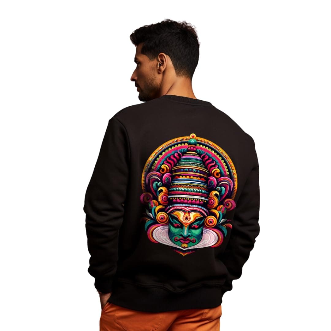 Prabhubhakti kathakali Dance Style Printed Round Neck Full Sleeve Pullover Sweatshirt for Men