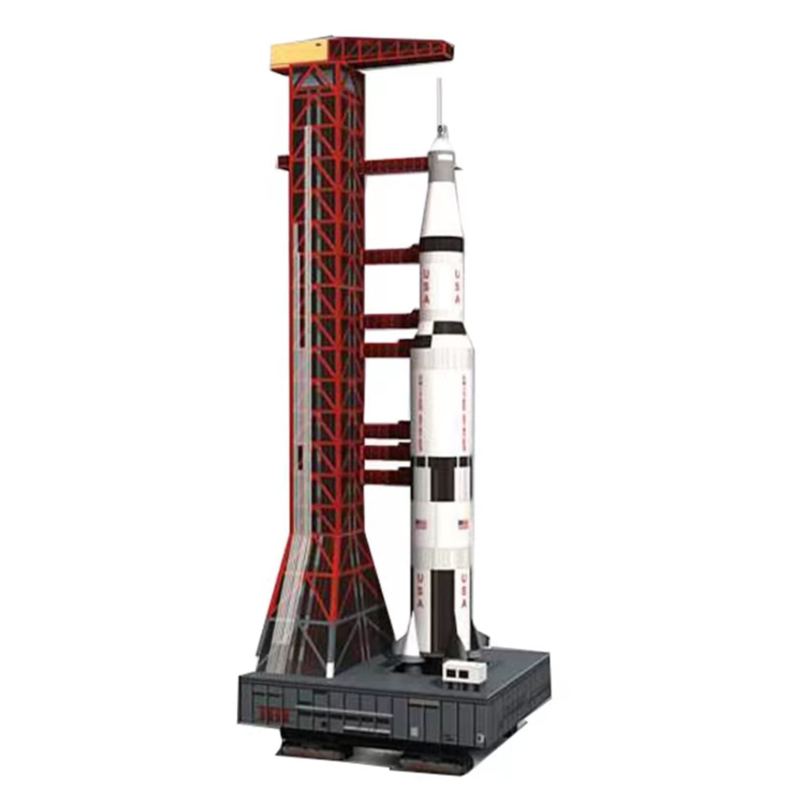 ARCADORA 1:300 Scale USS Saturn V Rocket and Launch Pad DIY Handcraft Paper Model Unassembled KIT