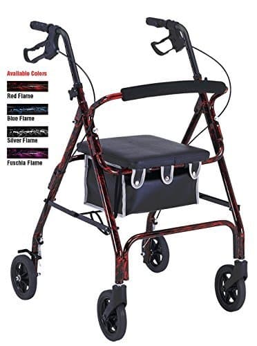 Rollator Rolling Walker Frame Color: Blue Flame