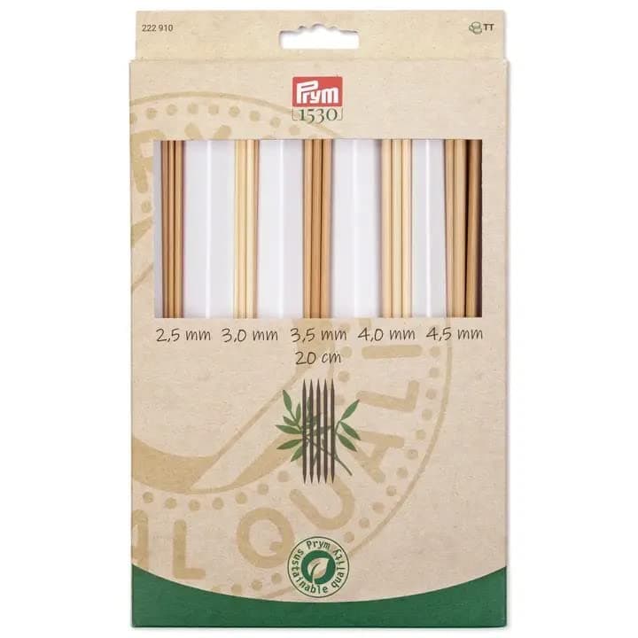 Sponsored Ad - Prym 8" Double Point Knitting Needles Set, Bamboo, 2.5-4.5mm